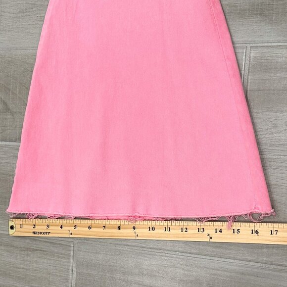 Wild Fable Highest Rise Extreme Flare Raw Hem Jeans in Pink Women's Size 6/28 - Picture 14 of 16